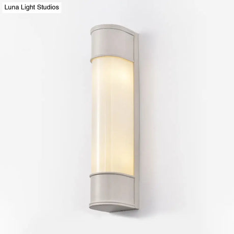 Modern Opal Glass Tubular Wall Light With 2 Heads - Black/White/Gold Sconce For Bedroom
