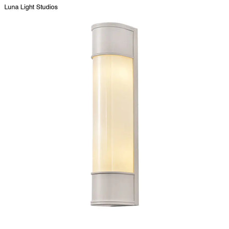 Modern Opal Glass Tubular Wall Light With 2 Heads - Black/White/Gold Sconce For Bedroom