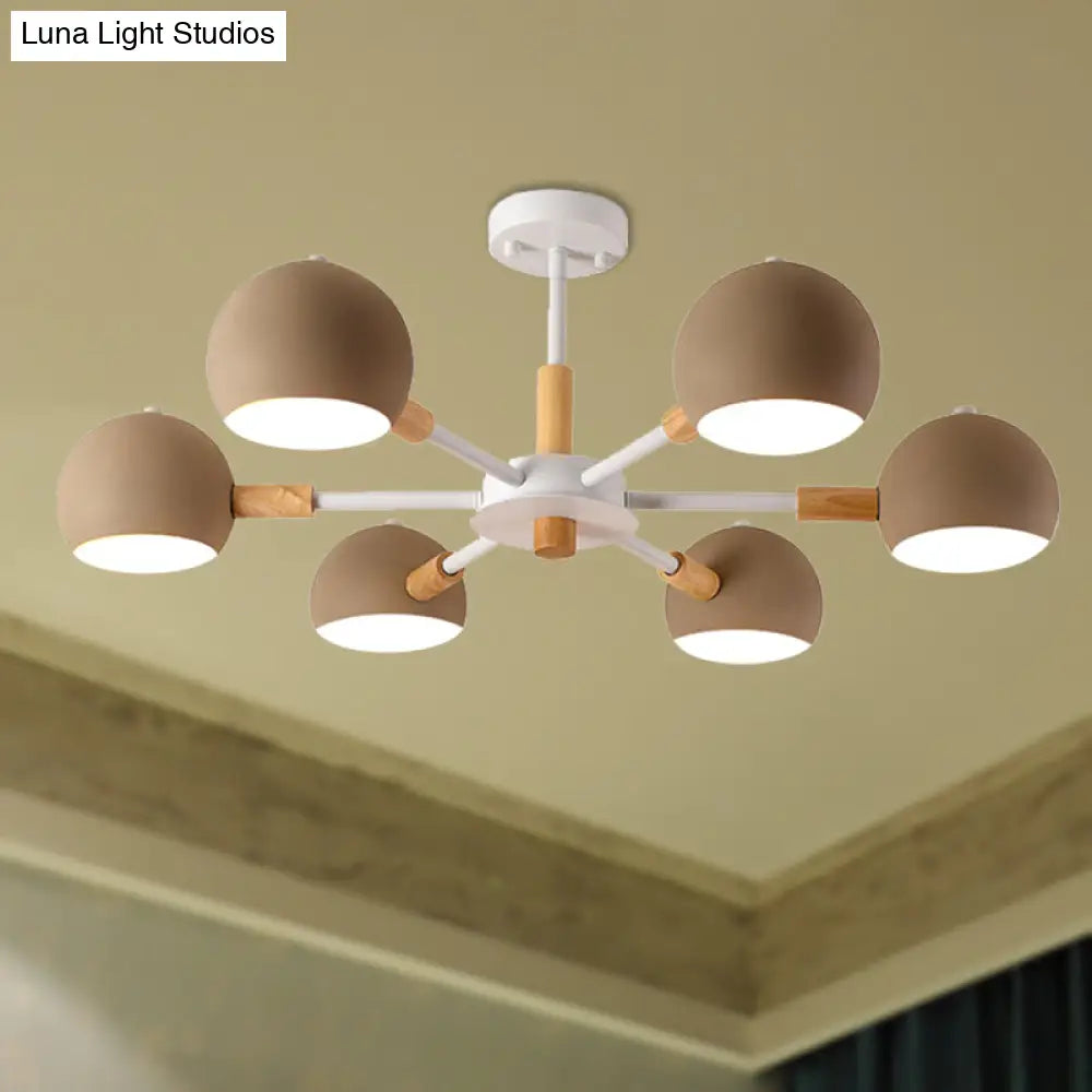Modern Orb Hanging Chandelier With 6 Lights - Metal Pendant Fixture For Living Room
