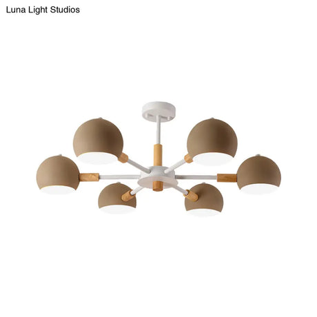 Modern Orb Hanging Chandelier With 6 Lights - Metal Pendant Fixture For Living Room