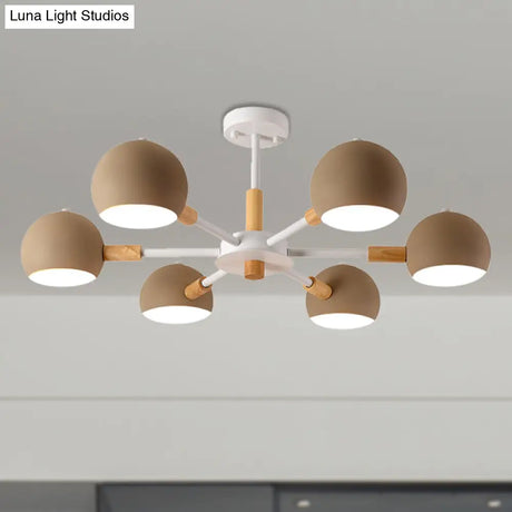 Modern Orb Hanging Chandelier With 6 Lights - Metal Pendant Fixture For Living Room