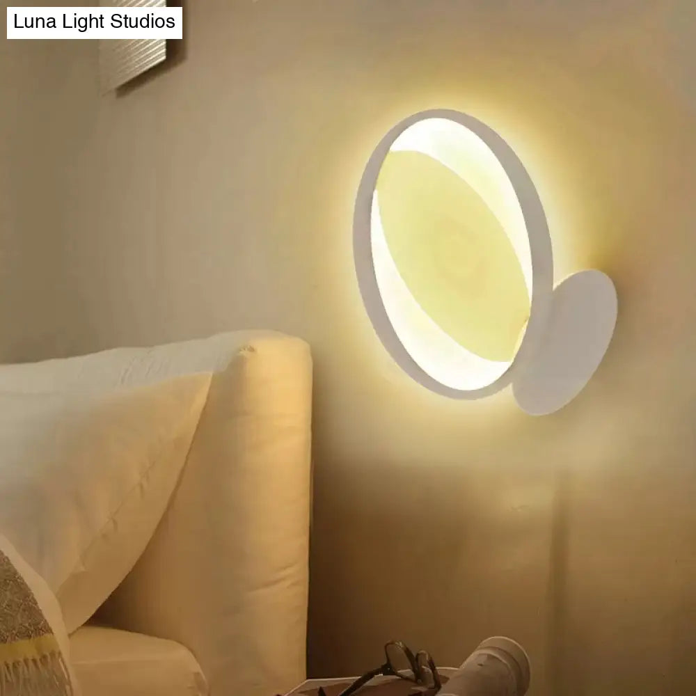 Modern Oval Acrylic Wall Light For Dining Room - White/Warm Sconce