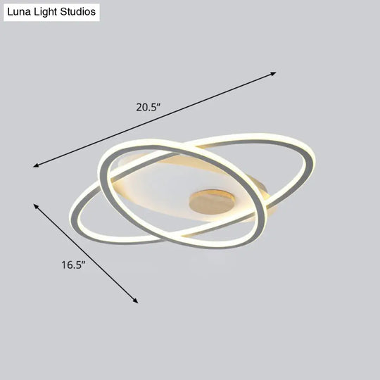 Modern Oval Flush Mount Led Ceiling Light Fixture For Bedroom Grey / 16.5 Warm