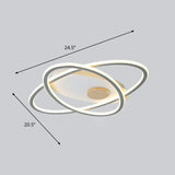 Modern Oval Flush Mount Led Ceiling Light Fixture For Bedroom Grey / 20.5’(53Cm) Remote Control