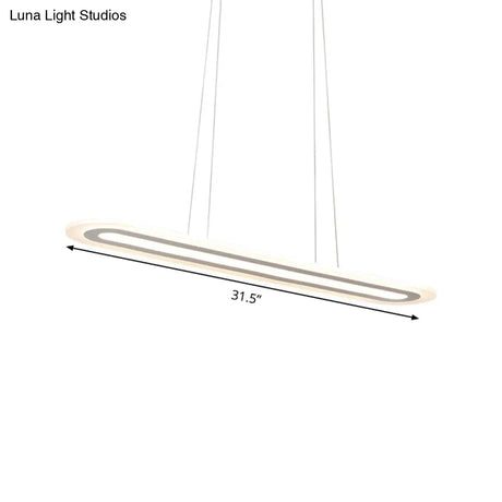 Modern Oval Led Ceiling Pendant Light Kit In Warm/White/Natural 16’/23.5’/31.5’ Wide