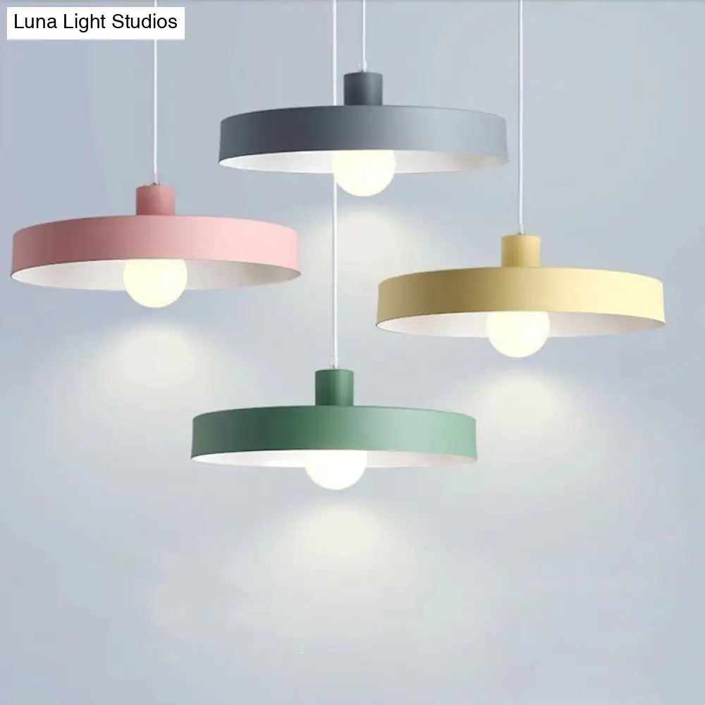Simple Metal Shade Pendant Light Kit For Dining Room With Pot Lid Design