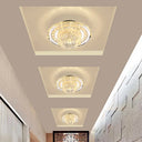 Modern Petal Flush Led Ceiling Light With Clear Prismatic Crystal - Warm/White Lighting / Warm