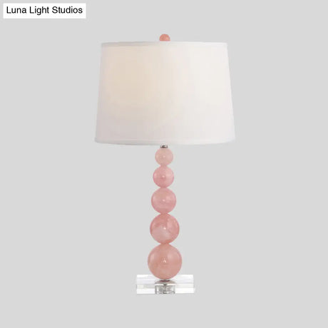 Modern Pink Barrel Nightstand Lamp With Task Lighting 1 Bulb For Bedroom
