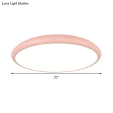 Modern Pink Led Ceiling Mounted Fixture Round Acrylic Flush Mount Light In Warm & White