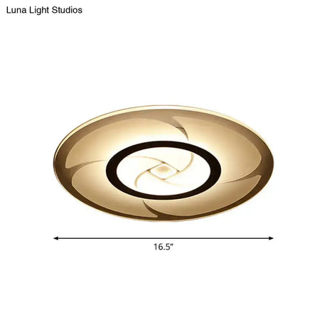 Modern Pinwheel Pattern Disc Thin Ceiling Light - 16.5’/24.5’/31’ W Led Flush Mounted Lamp White