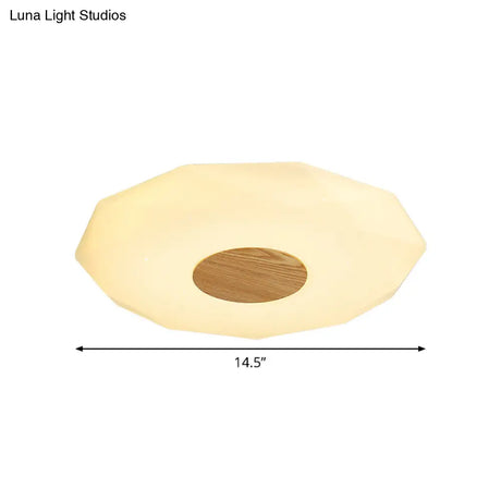 Modern Polygon Acrylic Flush Mount Led Ceiling - 14.5’/18.5’/22.5’ Width Warm/White Light Option