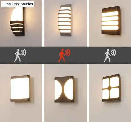 Modern Porch Light Waterproof Ip65 Radar Sensor Wall Lamps For Courtyard Patio Garden Front Door