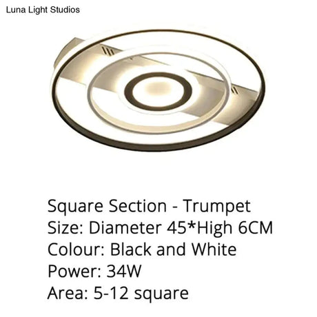 Modern Rectangle/Square/Circle Acrylic Led Ceiling Light White Color Black Remote Control For Living