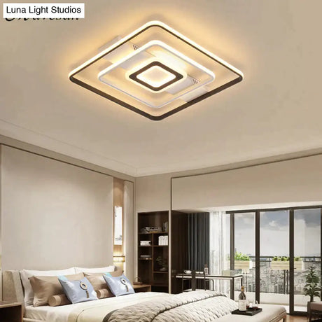 Modern Rectangle/Square/Circle Acrylic Led Ceiling Light White Color Black Remote Control For