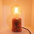 Modern Red Tubular Table Lamp With Plug-In Cord