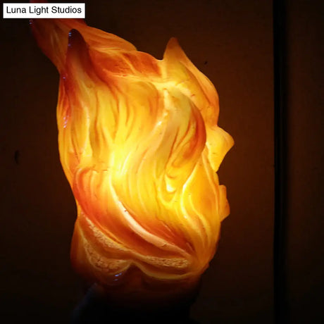 Modern Resin Torch Wall Light: Single Bulb Decorative Foyer Lamp In Orange