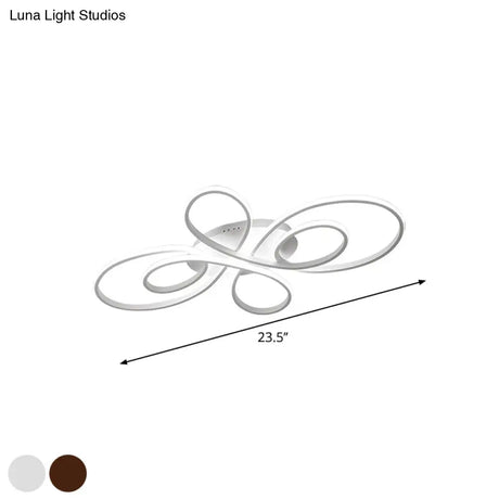 Modern Ribbons Led Ceiling Flush Mount Light In Warm/White Multiple Sizes & Colors