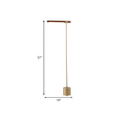 Modern Right Angle Metal Floor Lamp With Gold Finish Wood Shade | White/Warm Lighting For Bedroom