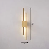 Modern Rod Wall Light With Led Acrylic Sconce For Stairways. 2 / Gold