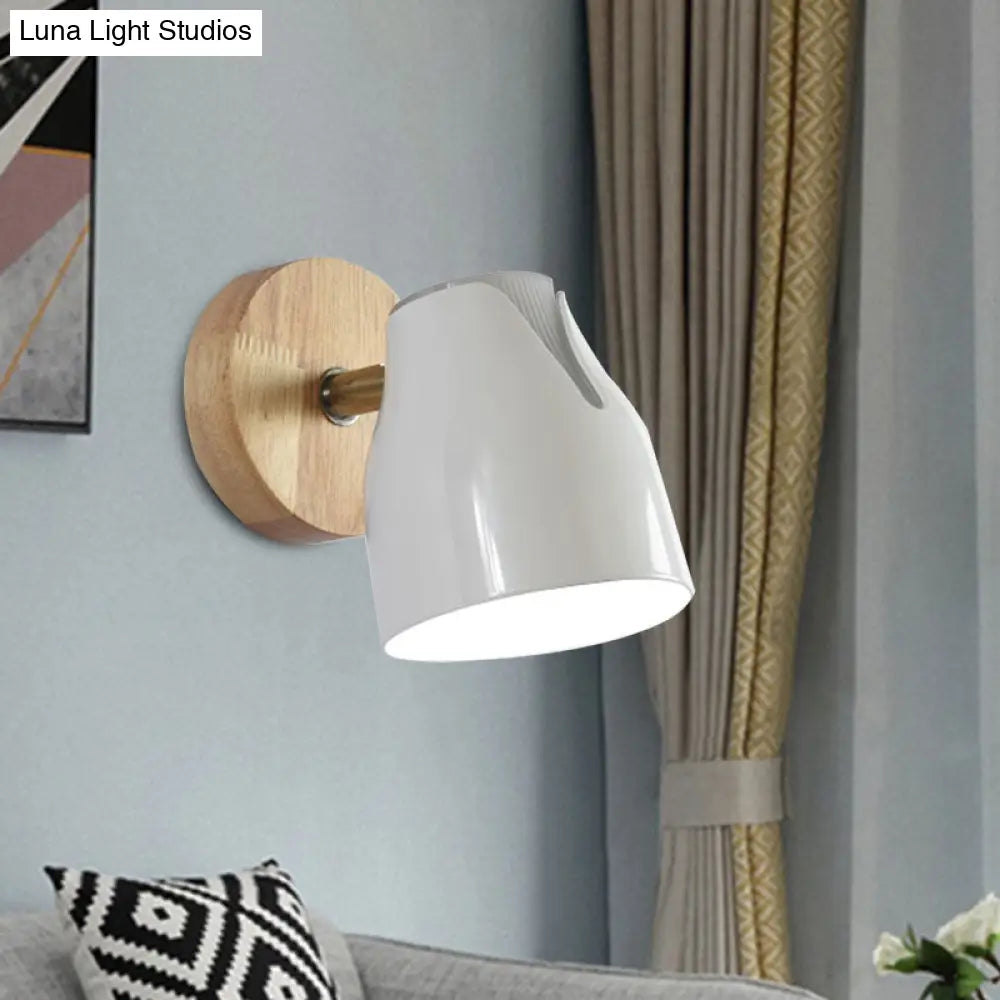 Modern Rotatable Wall Sconce Light With Metallic Bud Shade - Ideal For Kitchen And Cloth Shop
