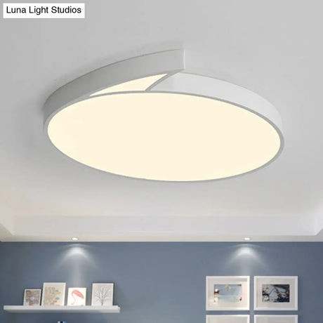 Modern Round Flush - Mount Ceiling Light - Black/White 18’/21.5’ Led Acrylic Flushmount With
