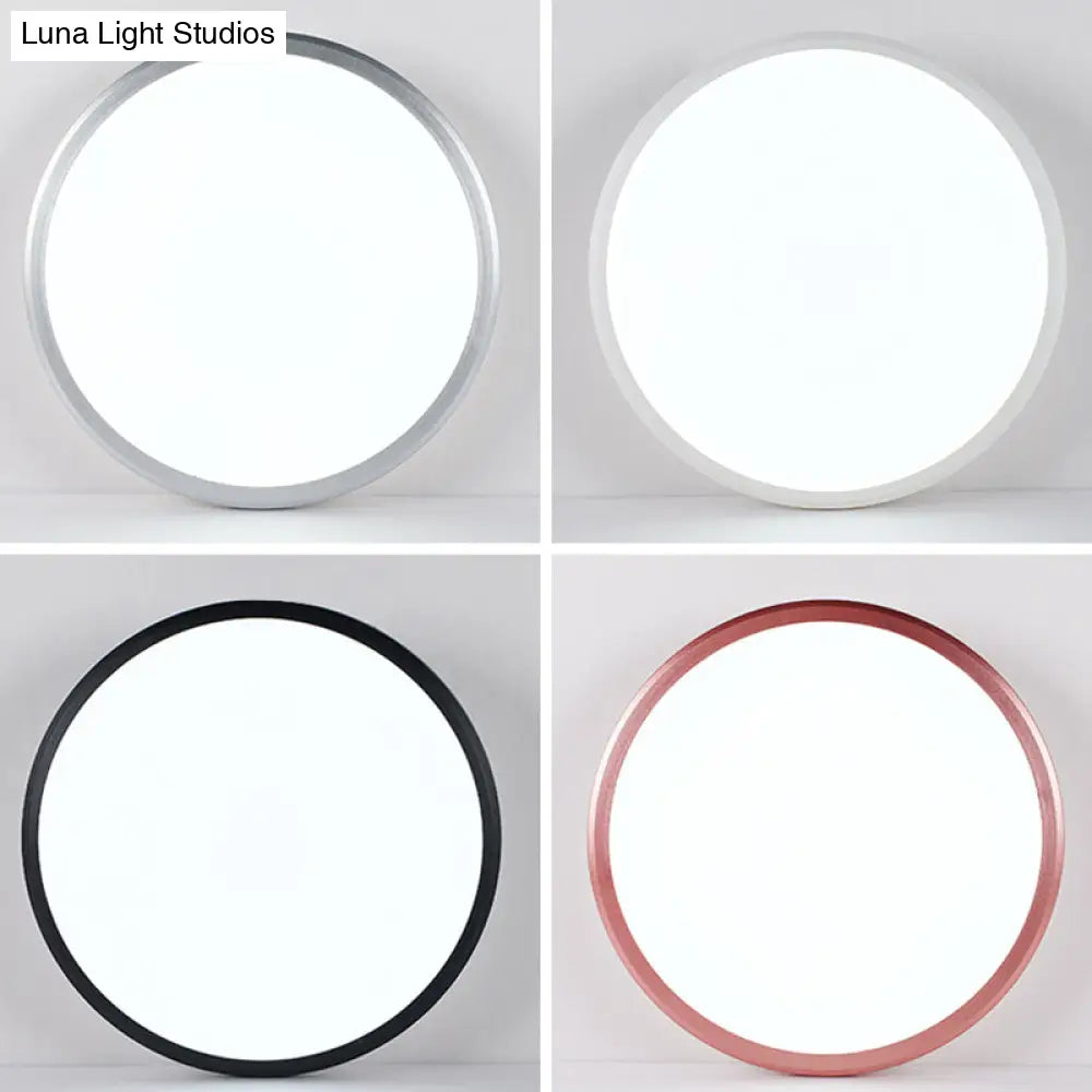 Modern Round Flush Mount Ceiling Light - Super-Thin Design 1 Acrylic Contemporary Fixture
