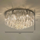 Modern Round K9 Crystal Flush Mount Ceiling Light For Bedroom Chrome / 23.5’