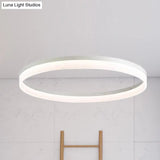 Modern Round Led Chandelier Pendant - Acrylic 1/2/3-Light Ceiling Light Fixture In Black/White/Gold