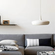 Modern Round Led Pendant Light For Dining Room - Metallic Suspension Fixture White / Warm