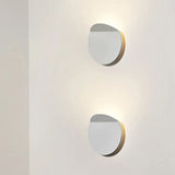 Modern Round Metal Wall Sconce Light - Black/Grey/White Led Corridor Mount White