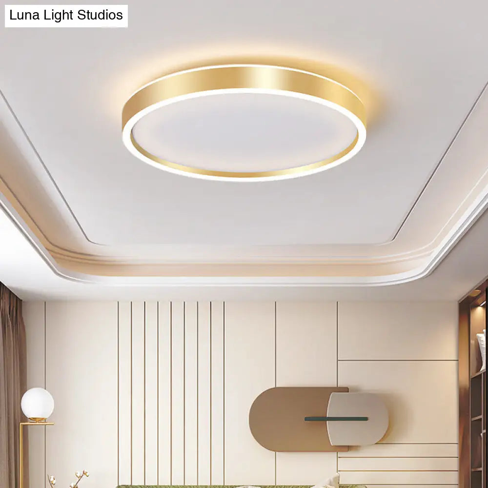 Modern Round Shade Led Flush Mount Acrylic Ceiling Lighting For Living Room