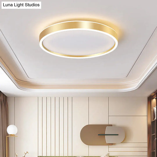 Modern Round Shade Led Flush Mount Acrylic Ceiling Lighting For Living Room