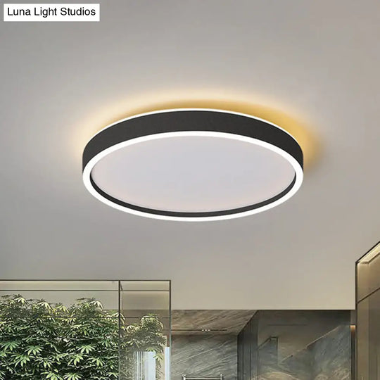 Modern Round Shade Led Flush Mount Acrylic Ceiling Lighting For Living Room Black / 15.5 Warm