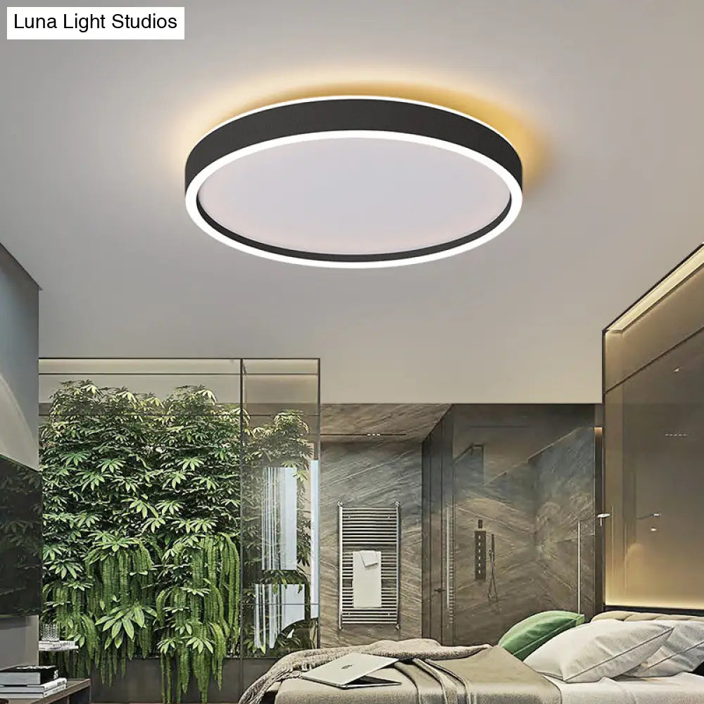 Modern Round Shade Led Flush Mount Acrylic Ceiling Lighting For Living Room
