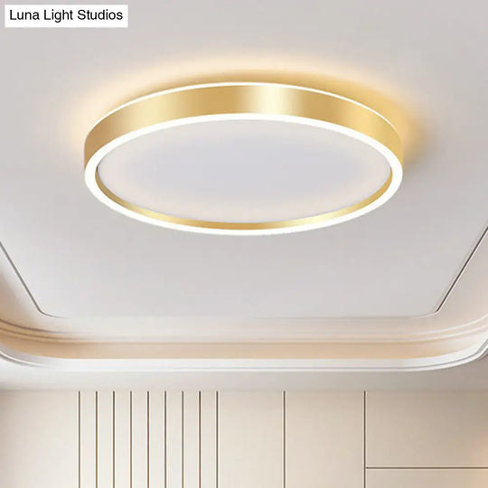 Modern Round Shade Led Flush Mount Acrylic Ceiling Lighting For Living Room Gold / 15.5 Warm