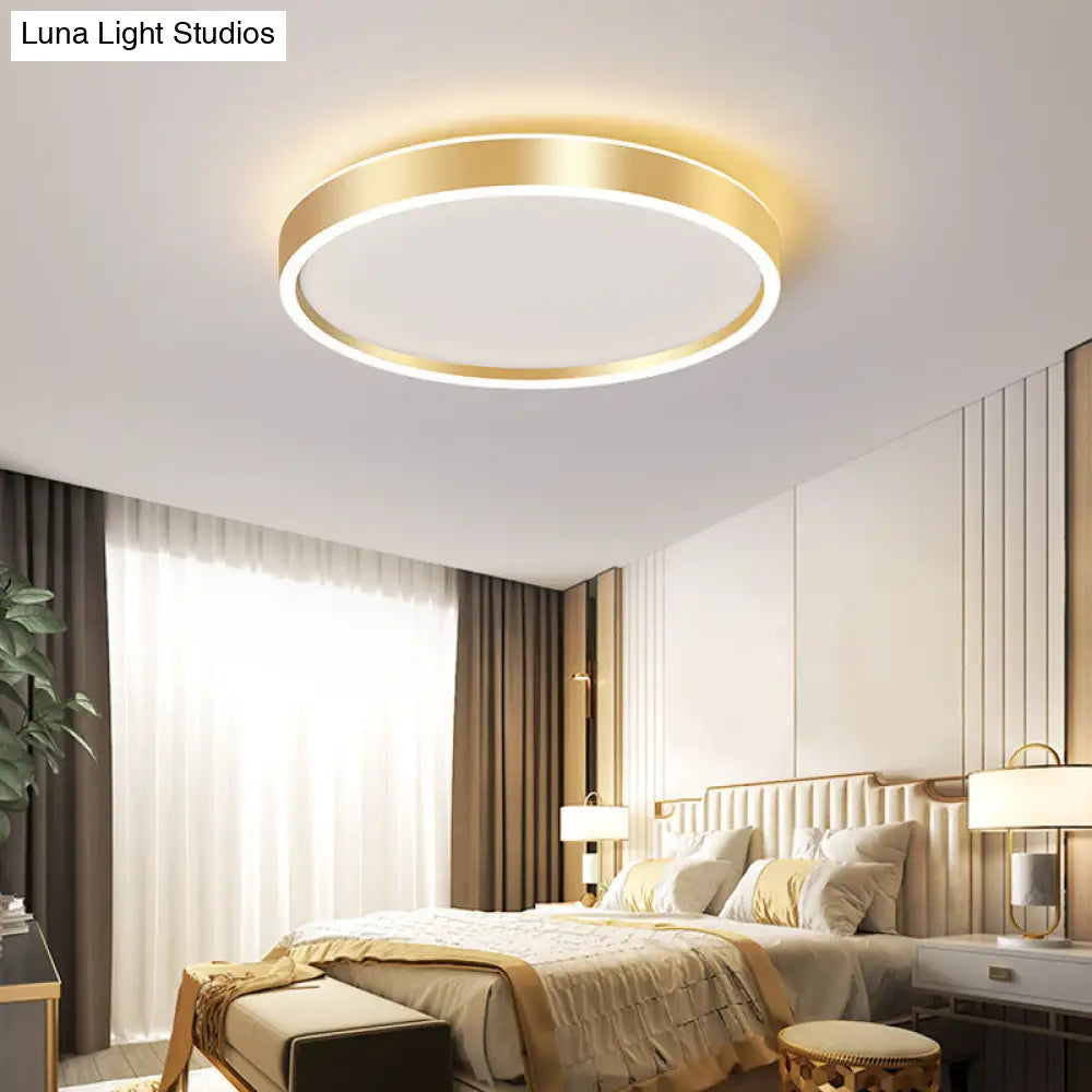 Modern Round Shade Led Flush Mount Acrylic Ceiling Lighting For Living Room