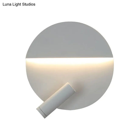 Modern Round Wall Lamp - Black/White With Led Spotlight