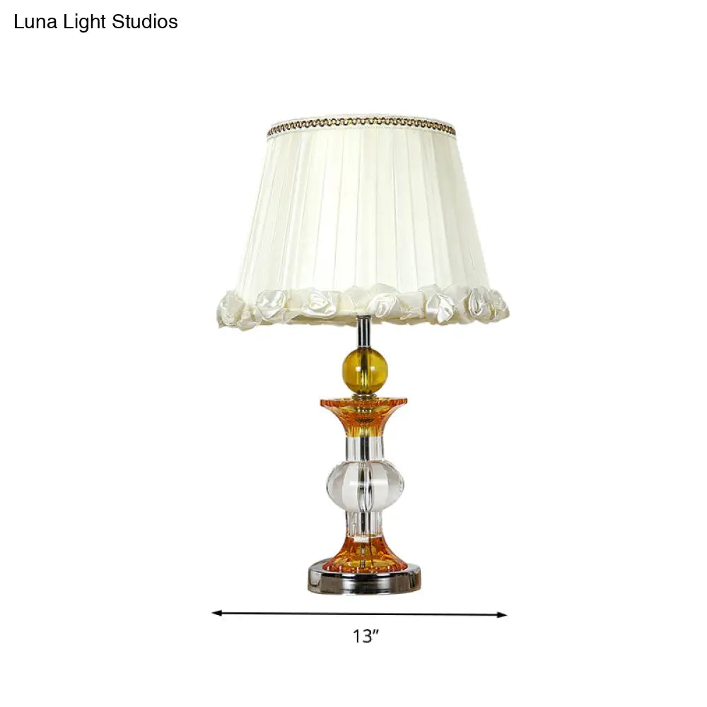 Modern Rustic Crystal Cone Table Lamp For Living Room Nightstand