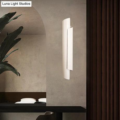 Modern Scrolled Wall Lamp - Black/White/Gold 2-Light Sconce 16/21.5/29.5 Wide