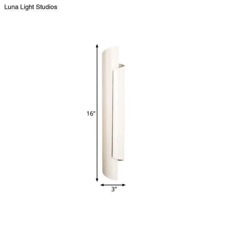 Modern Scrolled Wall Lamp - Black/White/Gold 2-Light Sconce 16/21.5/29.5 Wide