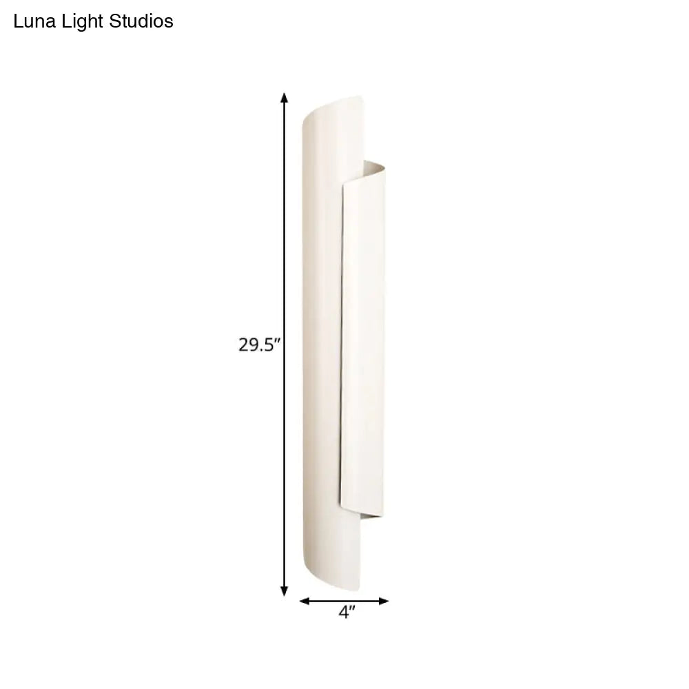 Modern Scrolled Wall Lamp - Black/White/Gold 2-Light Sconce 16/21.5/29.5 Wide