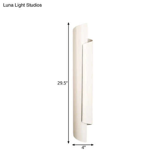Modern Scrolled Wall Lamp - Black/White/Gold 2-Light Sconce 16/21.5/29.5 Wide