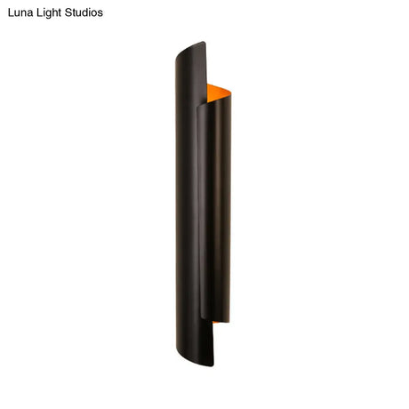 Modern Scrolled Wall Lamp - Black/White/Gold 2-Light Sconce 16/21.5/29.5 Wide