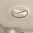 Modern Sector Frame Flushmount Led Bedroom Light - 16.5’/20.5’ Acrylic Black/White/Warm White