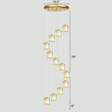 Modern Shaded Glass Multi-Light Pendant For Living Room Ceiling 12 / Gold