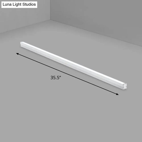 Modern Silver Finish Led Ceiling Light Fixture For Office - Aluminum Rod Shape Flushmount / 35.5’