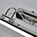 Modern Silver Finish Linear Wall Mount Led Stainless Steel Vanity Lamp For Bedroom - 16/23.5 Width