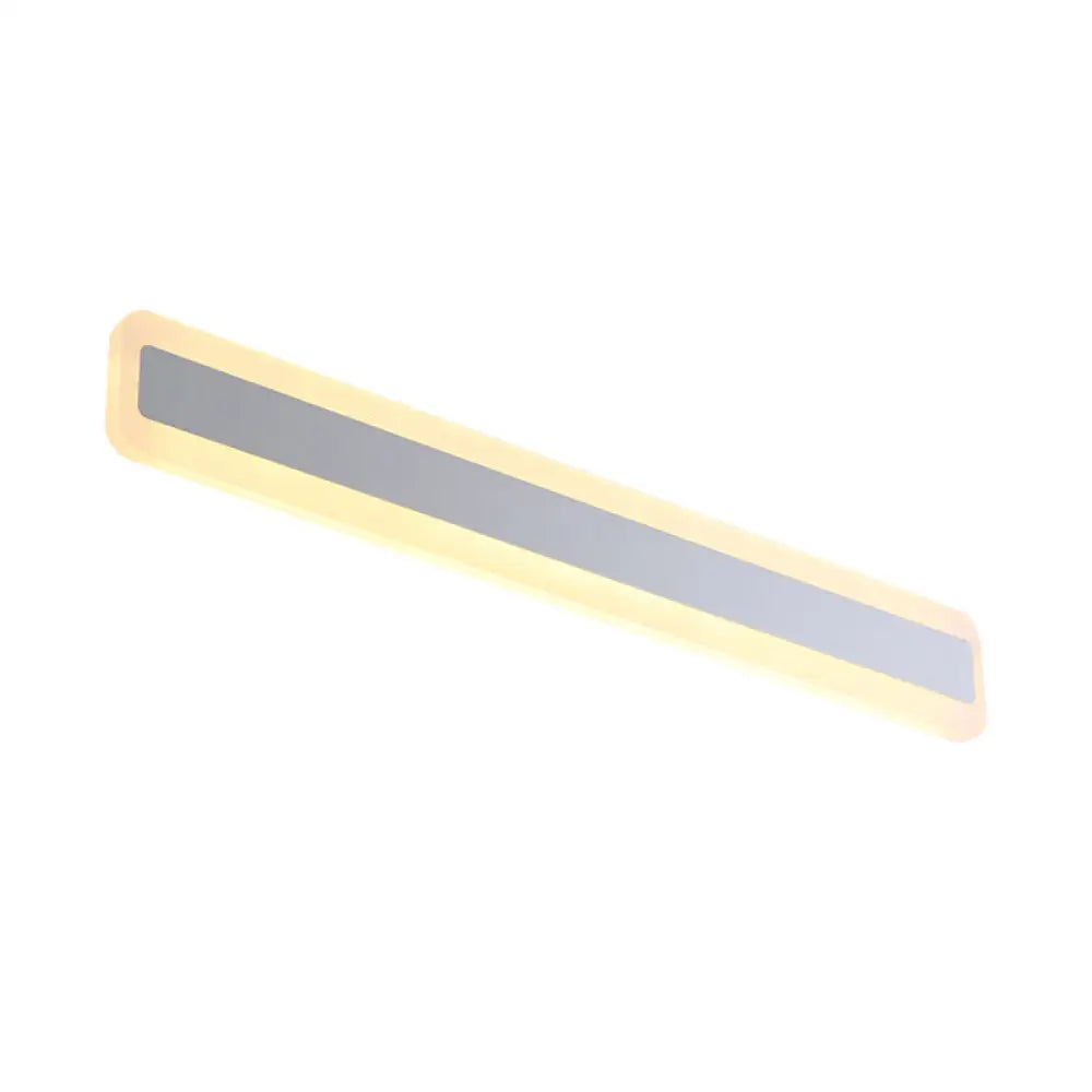 Modern Silver Led Washbasin Wall Lighting Fixture - 16/20.5 L Elongated Metal Shade In Warm/White