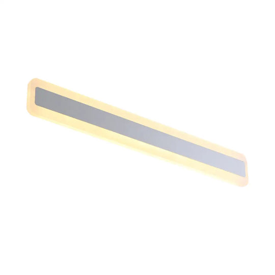 Modern Silver Led Washbasin Wall Lighting Fixture - 16/20.5 L Elongated Metal Shade In Warm/White