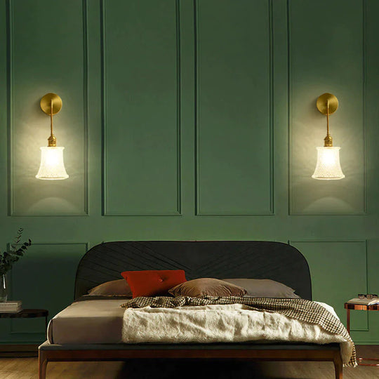 Moderne einfache nordische Wohnzimmer Schlafzimmer Kupfer Wandleuchte